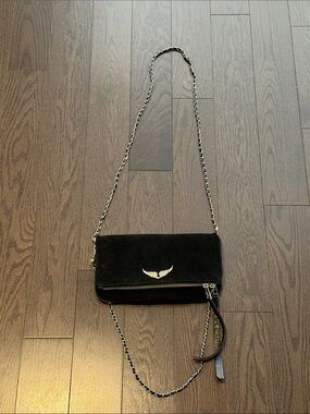 Zadig & Voltaire black suede rock bag